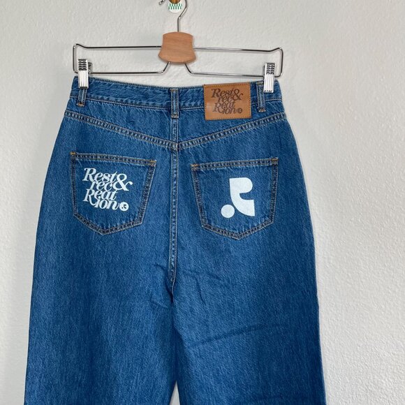 Rest & Recreation Womens High-Waisted Straight-Leg Baggy Denim Jeans Size 2 kpop - Picture 3 of 10